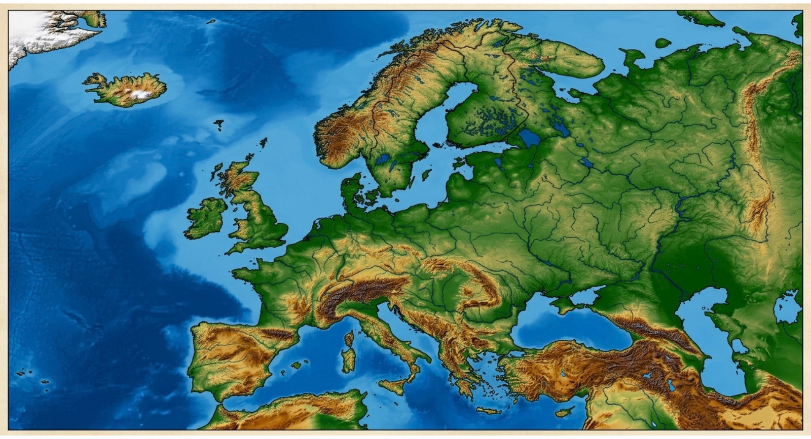 Mapa físico de Europa