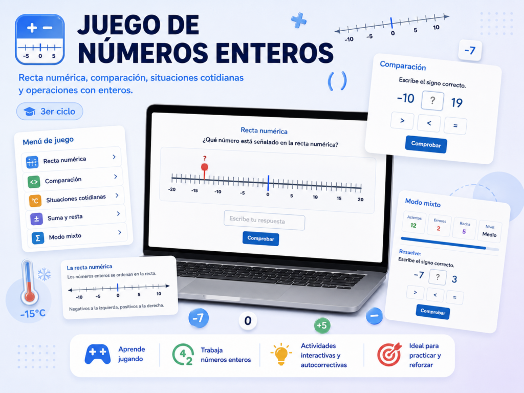 JUEGO NÚMEROS ENTEROS