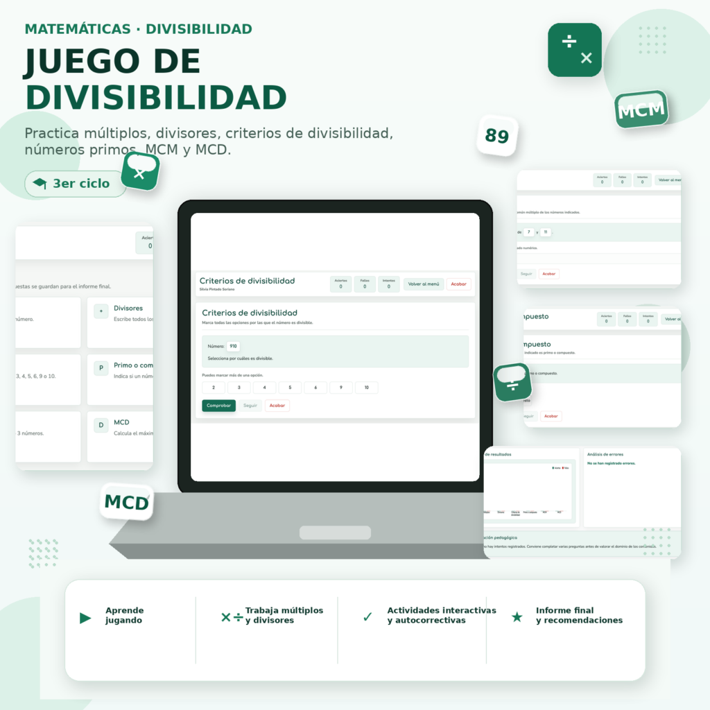 JUEGO DIVISIBILIDAD