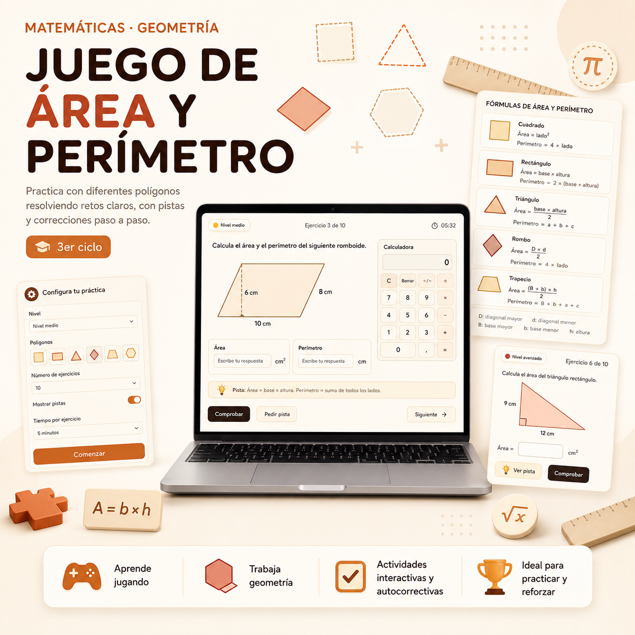 JUEGO ÁREAS Y PERÍMETROS