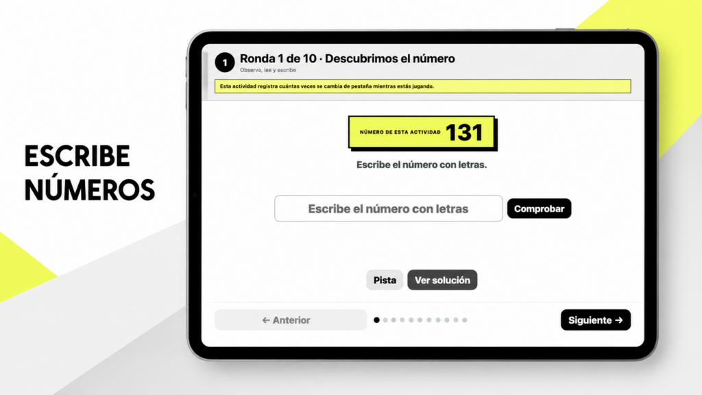 ESCRIBE NÚMEROS CON LETRA