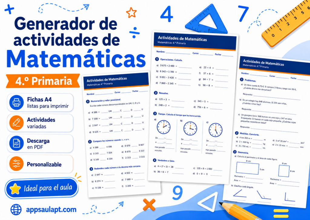 CUADERNO DE MATES PARA 4º