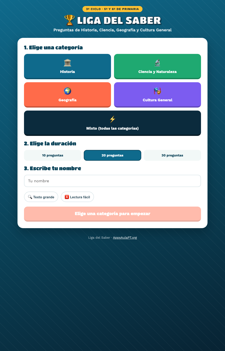 JUEGO CONCURSO: LA LIGA DEL SABER