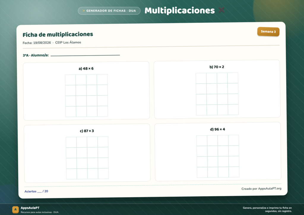 MULTIPLICACIONES EN CUADRÍCULA