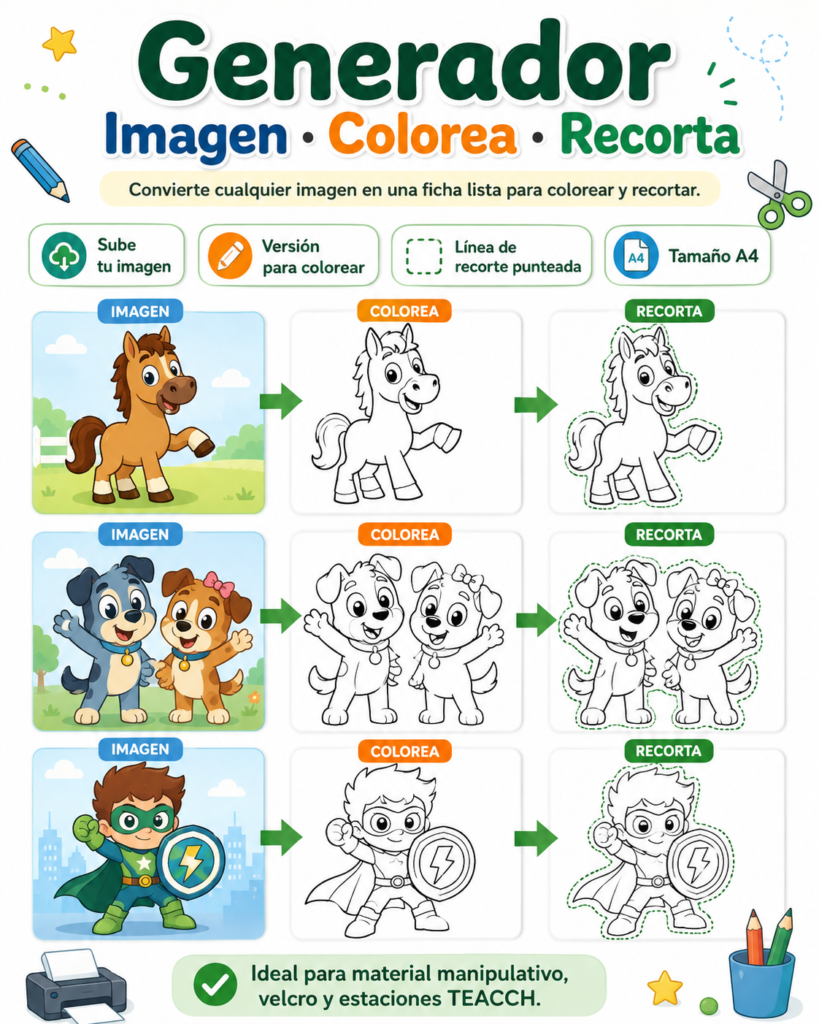 FÁBRICA DE LA TRANSFORMACIÓN: RECORTA Y COLOREA