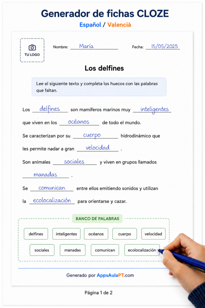 COMPRENSIÓN LECTORA CON HUECOS