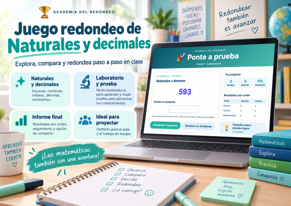 JUEGO DE REDONDEO DE NÚMEROS NATURALES Y DECIMALES