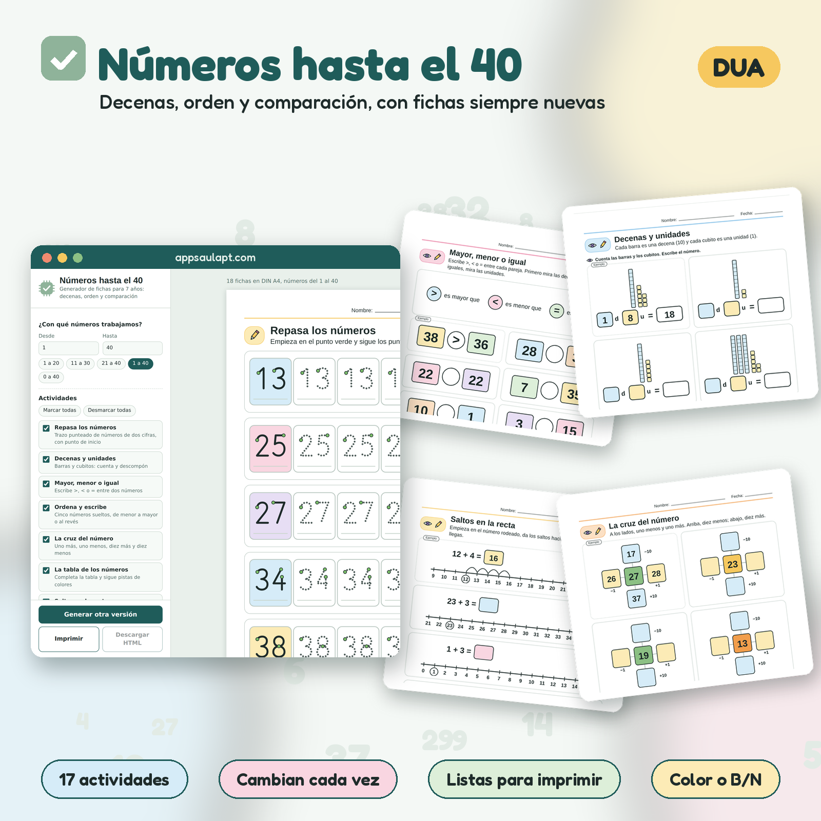 NÚMEROS HASTA EL 40