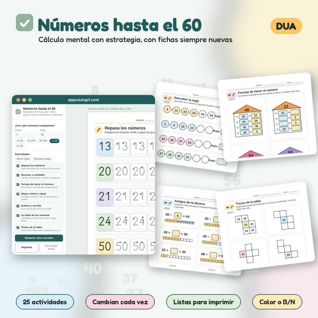NÚMEROS HASTA EL 60
