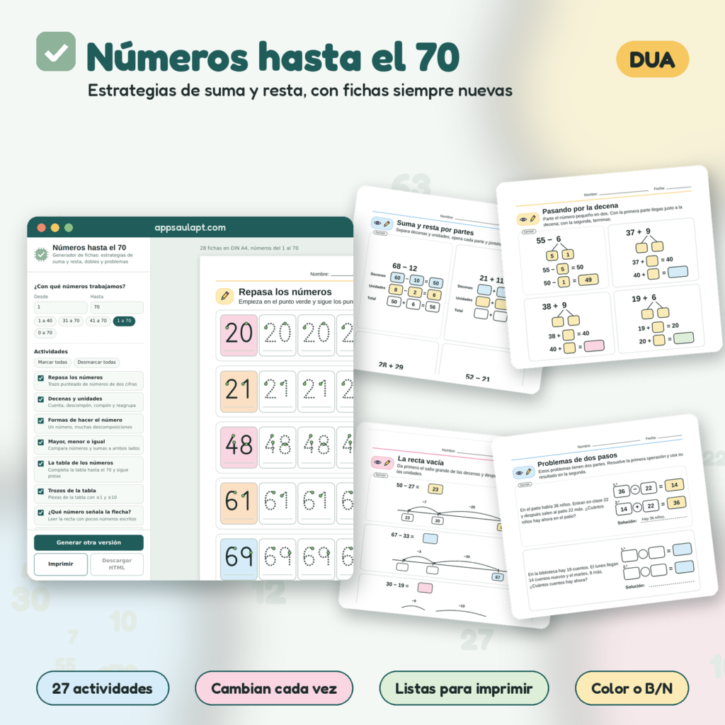 NÚMEROS HASTA EL 70