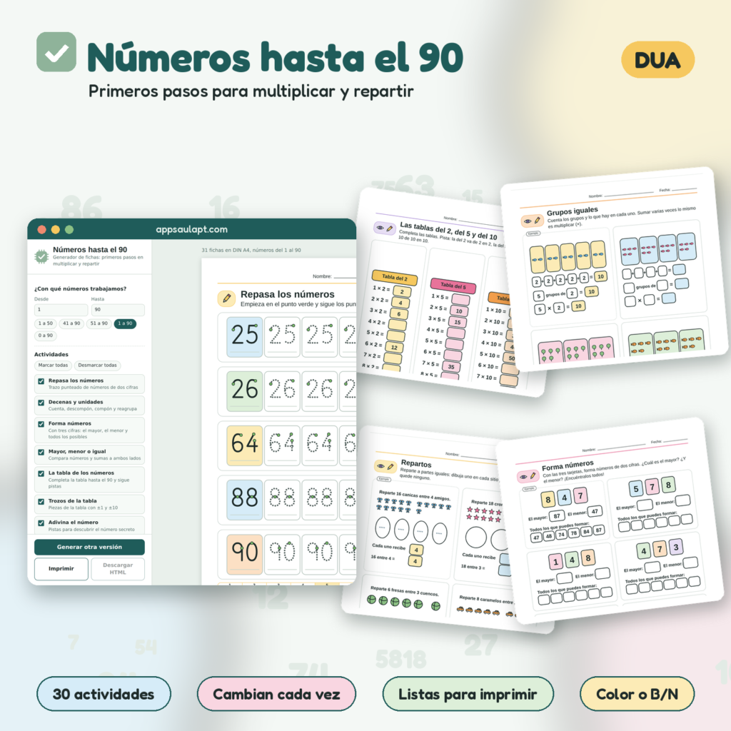 NÚMEROS HASTA EL 90
