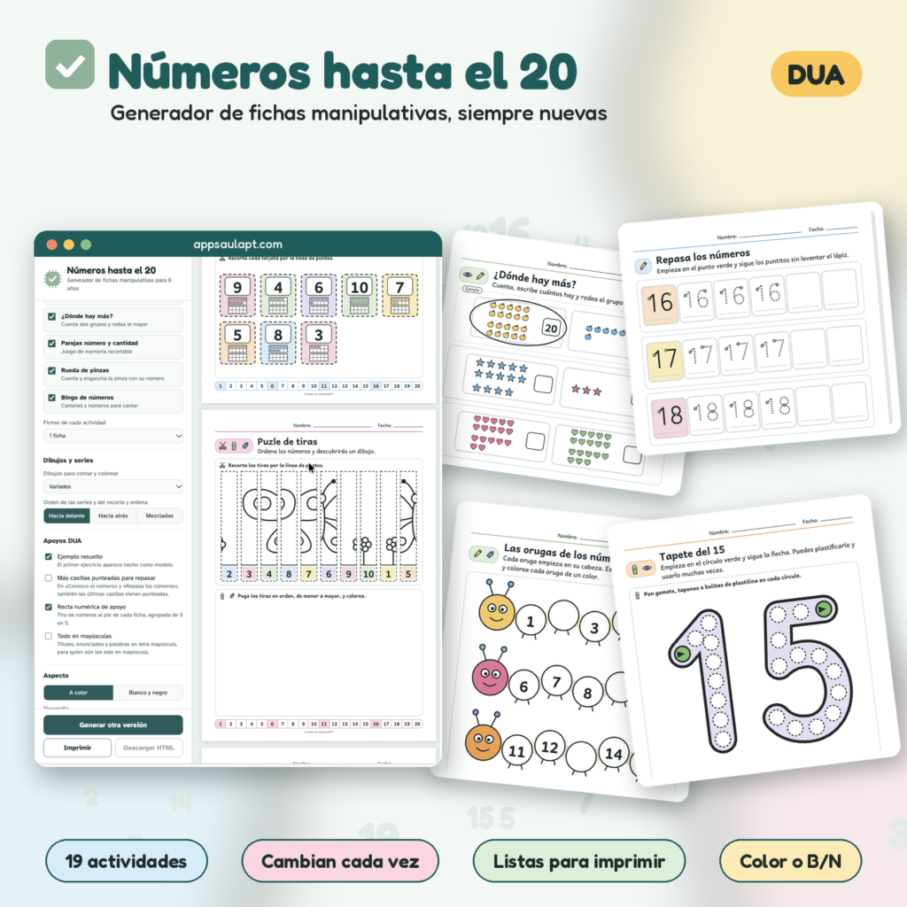 LOS NÚMEROS HASTA EL 20, TODO LO QUE NECESITAS EN UN GENERADOR