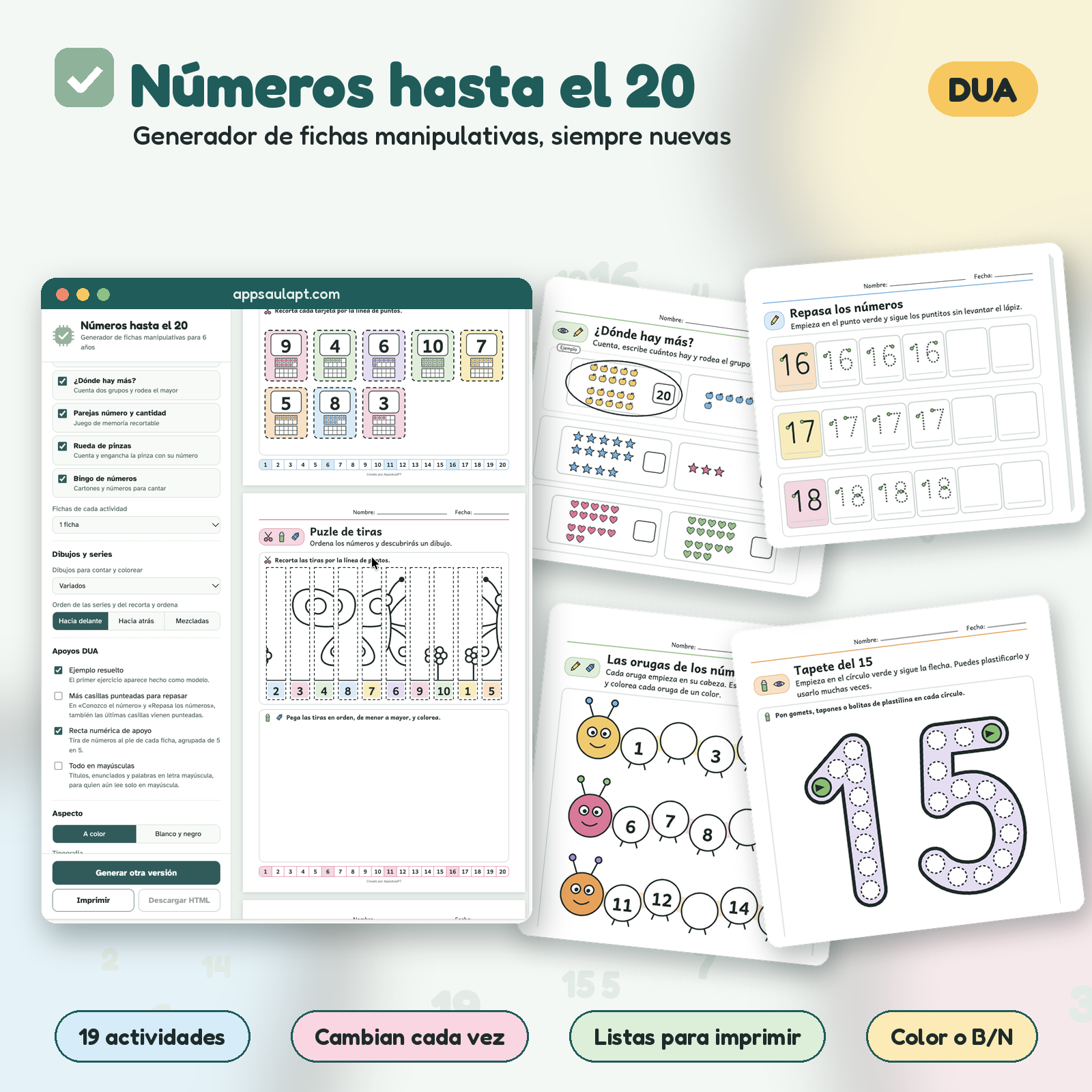 LOS NÚMEROS HASTA EL 20, TODO LO QUE NECESITAS EN UN GENERADOR