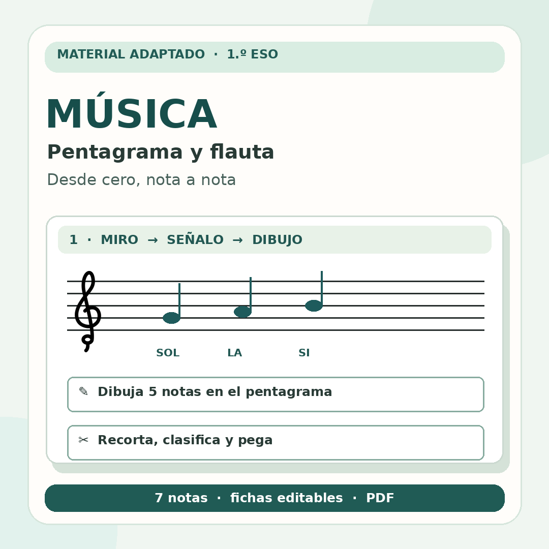 MÚSICA 1.º ESO ADAPTADA · FICHAS PARA ACIS