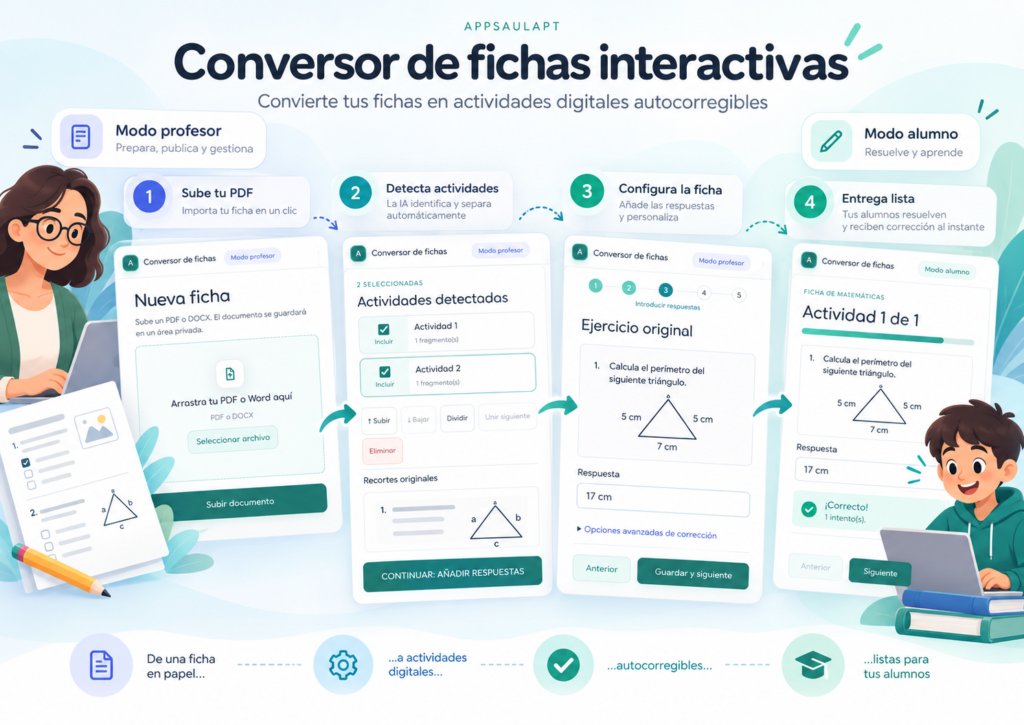 Conversor a fichas interactivas con autocorrección e informes