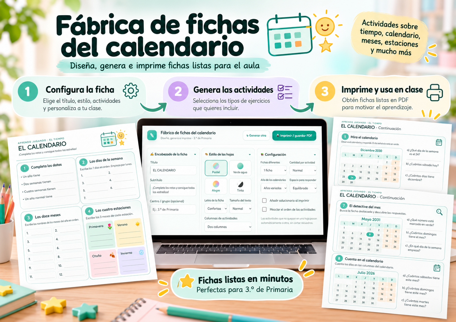 GENERADOR DE FICHAS DEL CALENDARIO