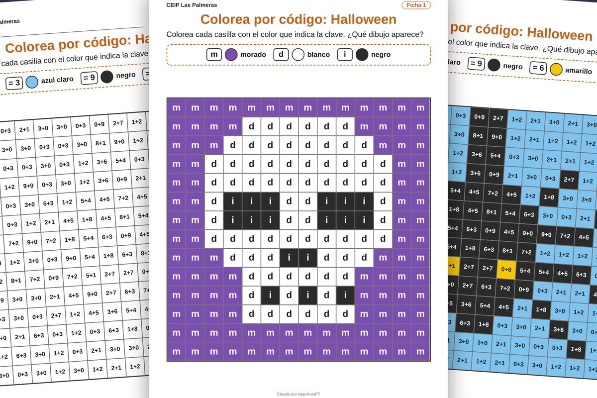 COLOREA SEGÚN EL CÓDIGO: HALLOWEEN