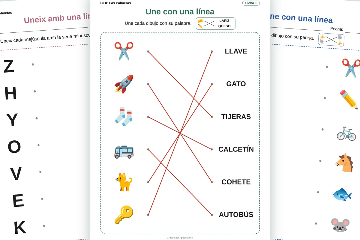 FICHAS DE UNIR CON LÍNEAS