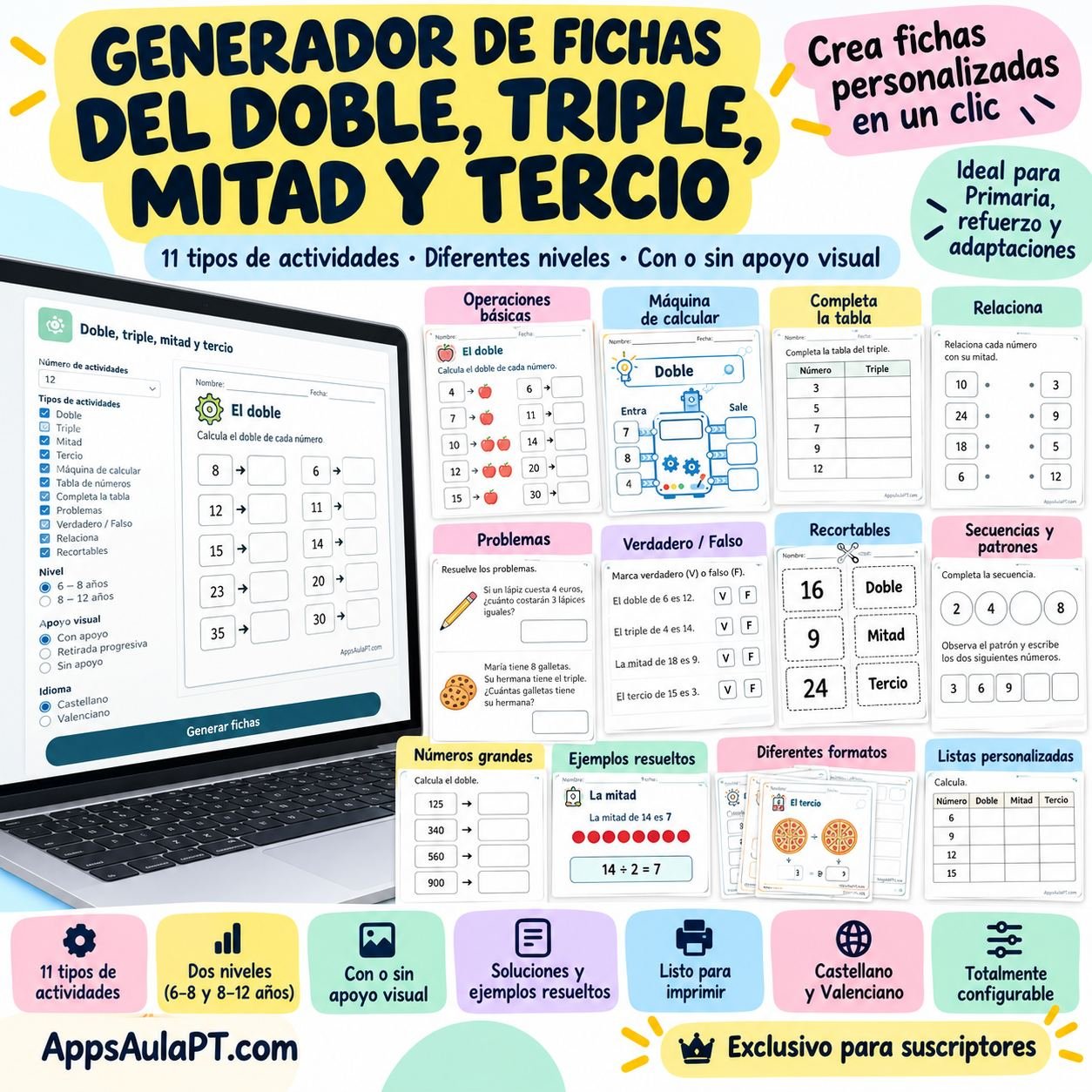 GENERADOR DE FICHAS DEL DOBLE, TRIPLE, MITAD Y TERCIO